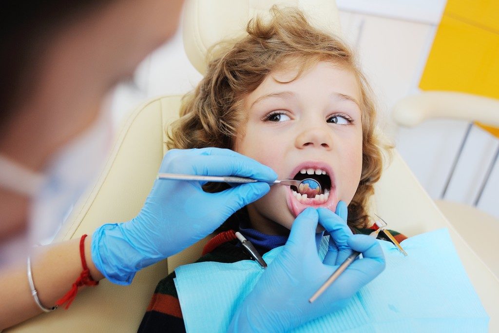 Little boy having his dental checkup