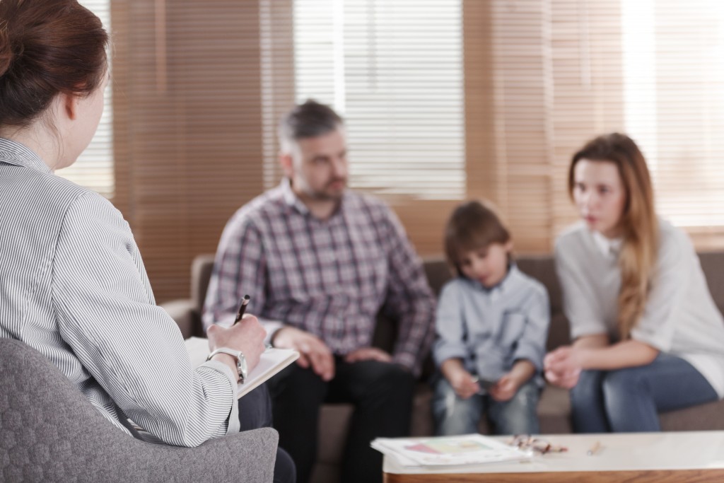 Family in a counseling session