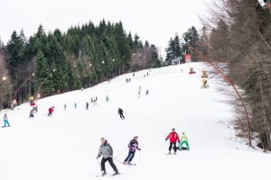 skiing in winter