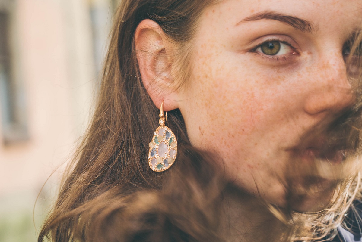 woman with beautiful earrings